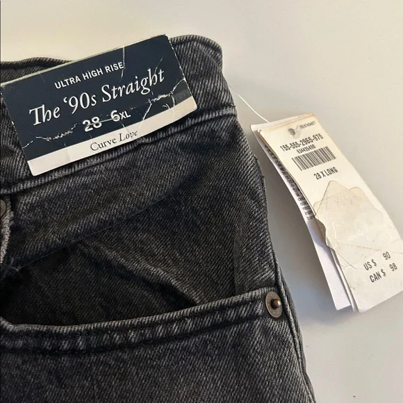 Abercrombie & Fitch Black The 90's Straight Ultra High Rise Curve Love Jeans 28 - Picture 9 of 9